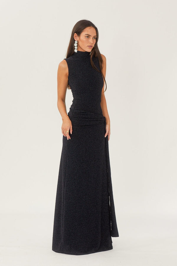Aria Metallic Knit Maxi Dress