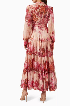 Elena Long Sleeve Floral Maxi Dress