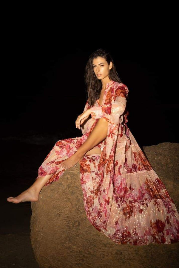 Elena Long Sleeve Floral Maxi Dress