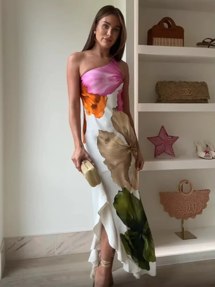 Liza Maxi Dress – Abstract Floral Print